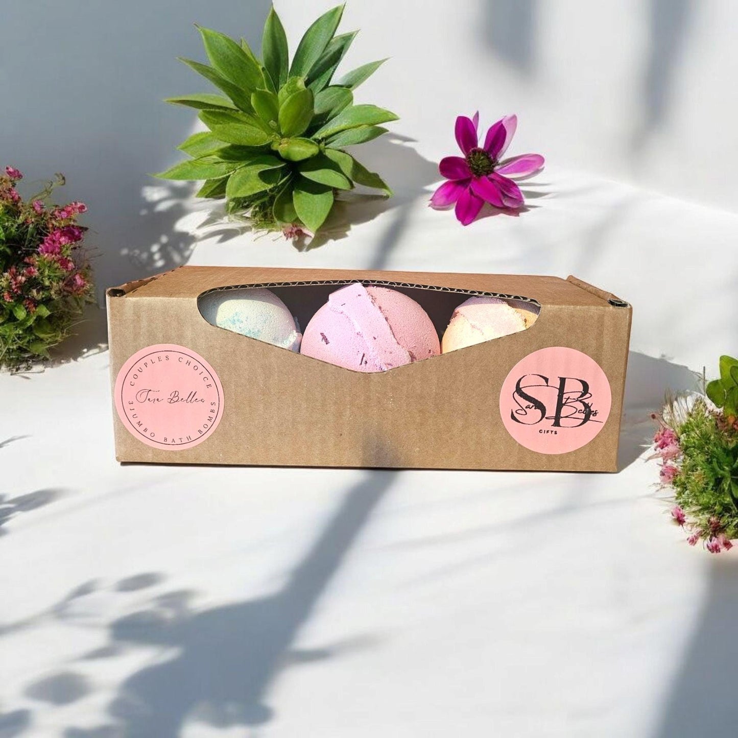 Sara Belles 3 Jumbo Bath Bomb Gift Set | The Couples Choice Collection | Vegan Friendly | Cruelty Free |