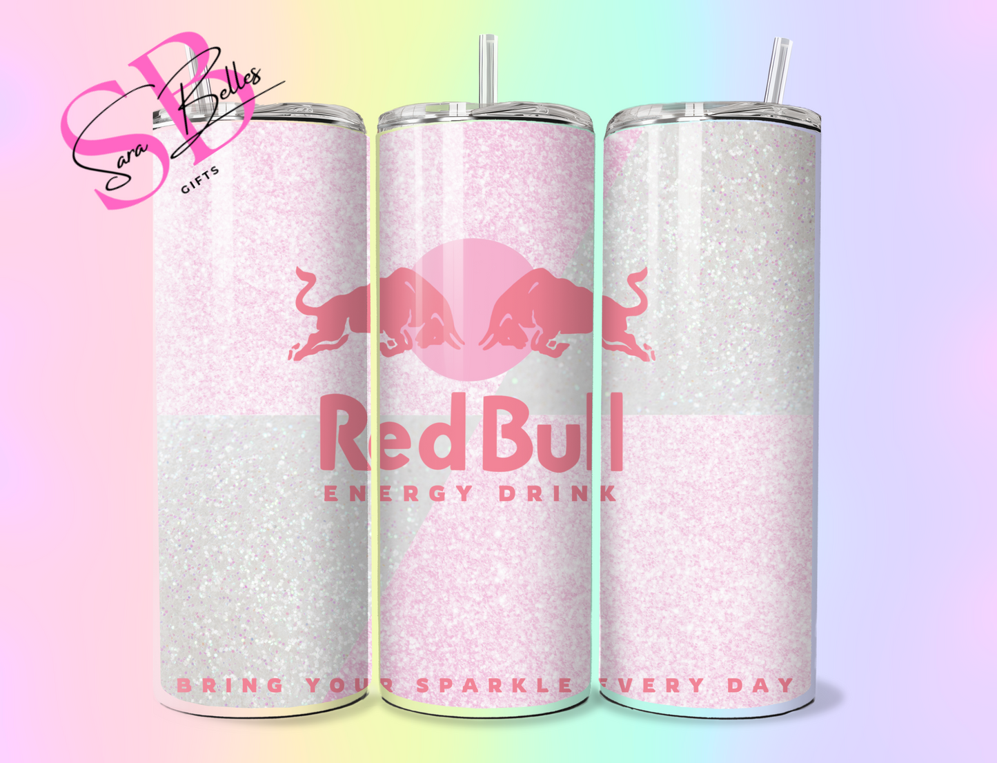 Red Bull Inspired 20oz Tumbler – Energy Drink Style Stainless Steel Tumbler with Lid & Straw – Multiple Designs Available