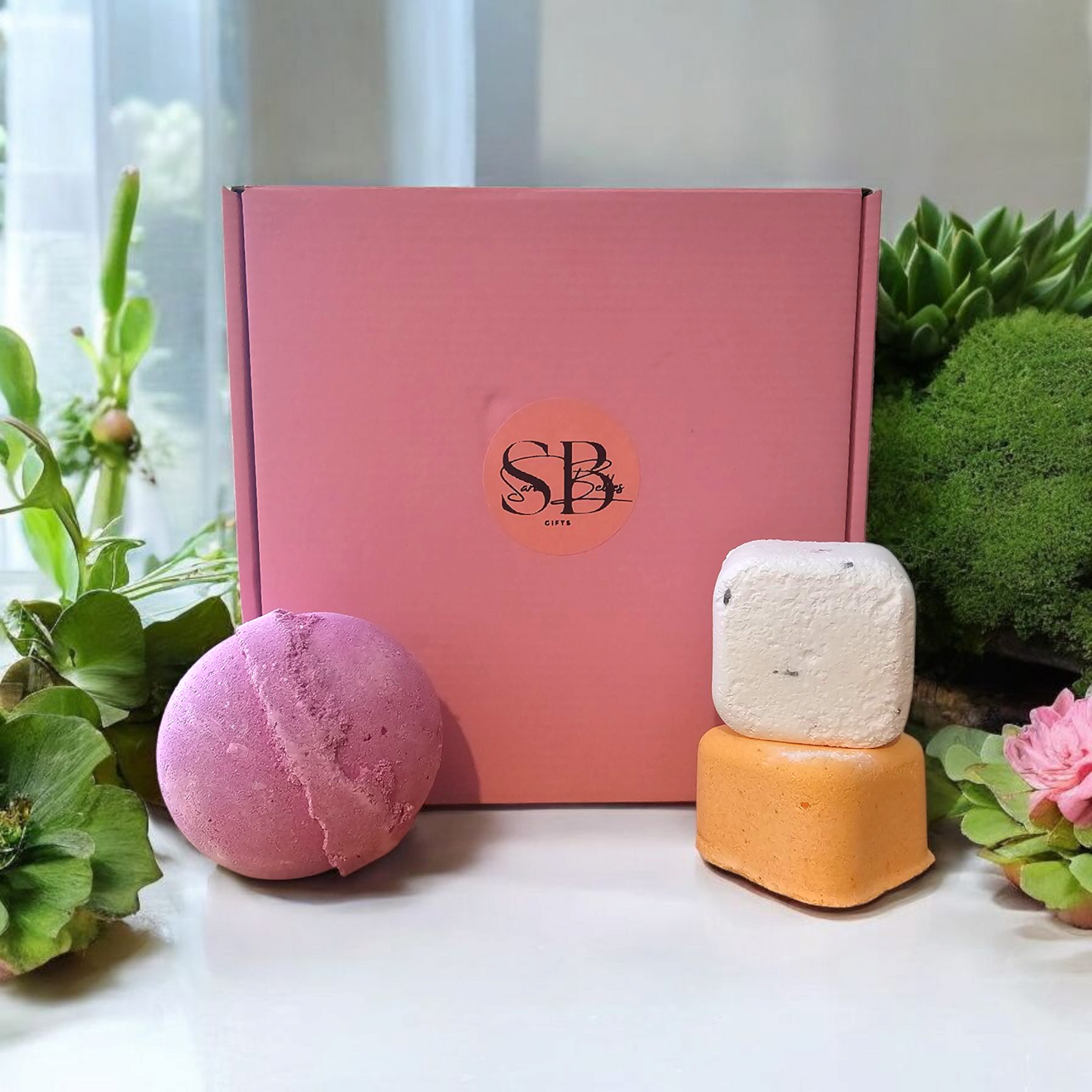 Bath Bomb Gift Sets – Jumbo 180g Bath Bomb | 2 Shower Steamers | Handmade UK | Vegan | Natural | Cruelty-Free |