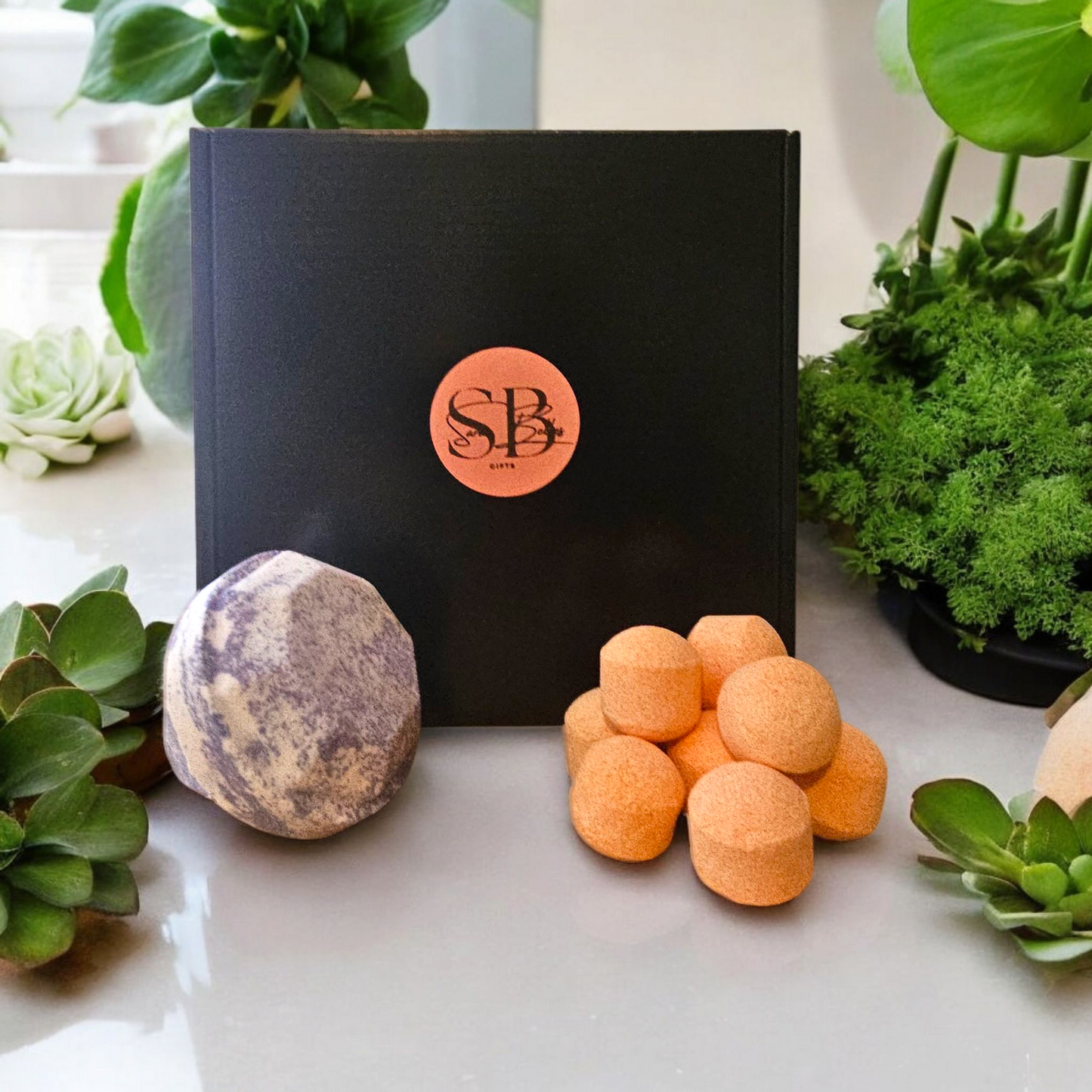 Mystery Crystal Gemstone Bath Bomb And Chill Pills Gift Set |10 Scent Options | Vegan | Handmade |Self-Care Pamper Box