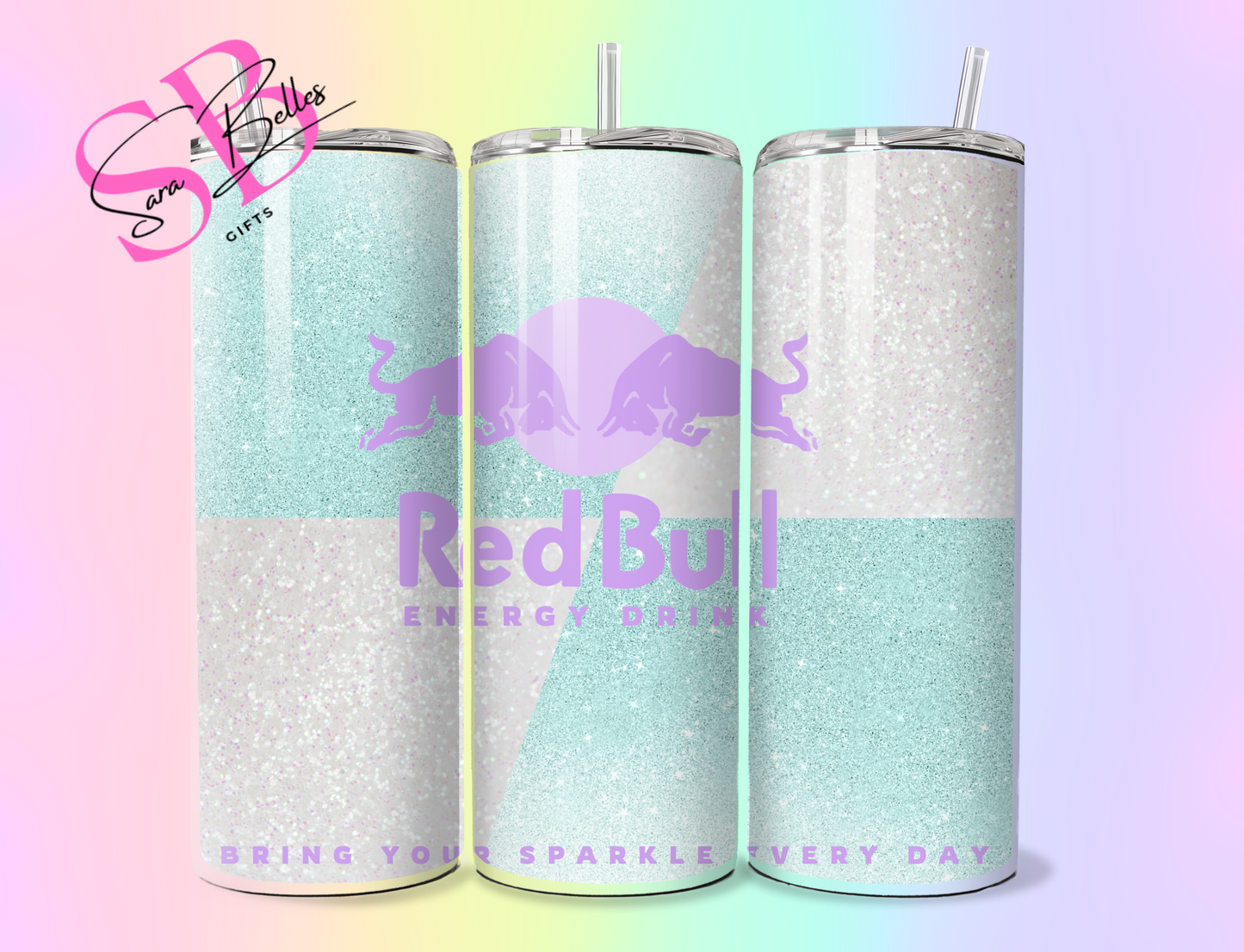 Red Bull Inspired 20oz Tumbler – Energy Drink Style Stainless Steel Tumbler with Lid & Straw – Multiple Designs Available