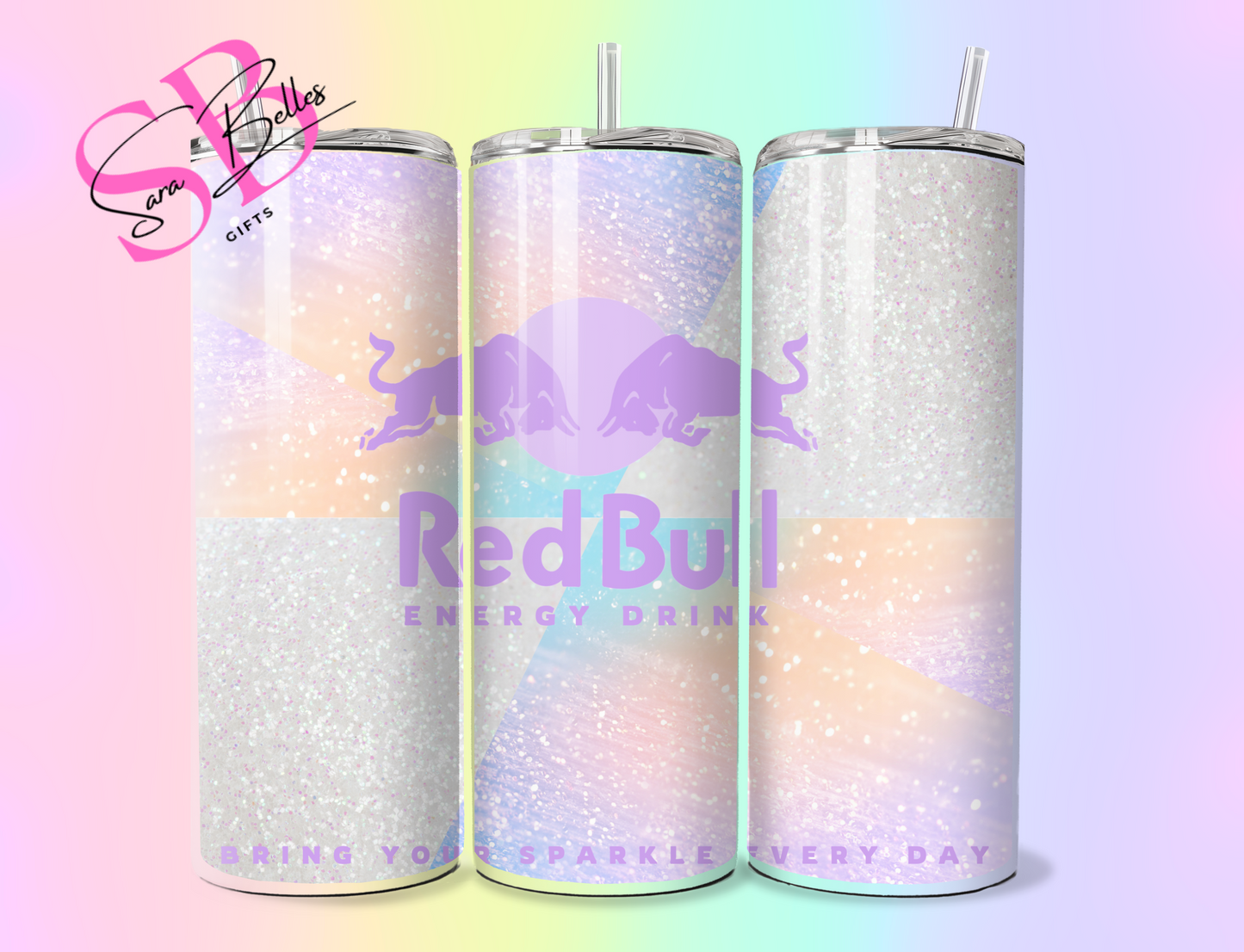 Red Bull Inspired 20oz Tumbler – Energy Drink Style Stainless Steel Tumbler with Lid & Straw – Multiple Designs Available