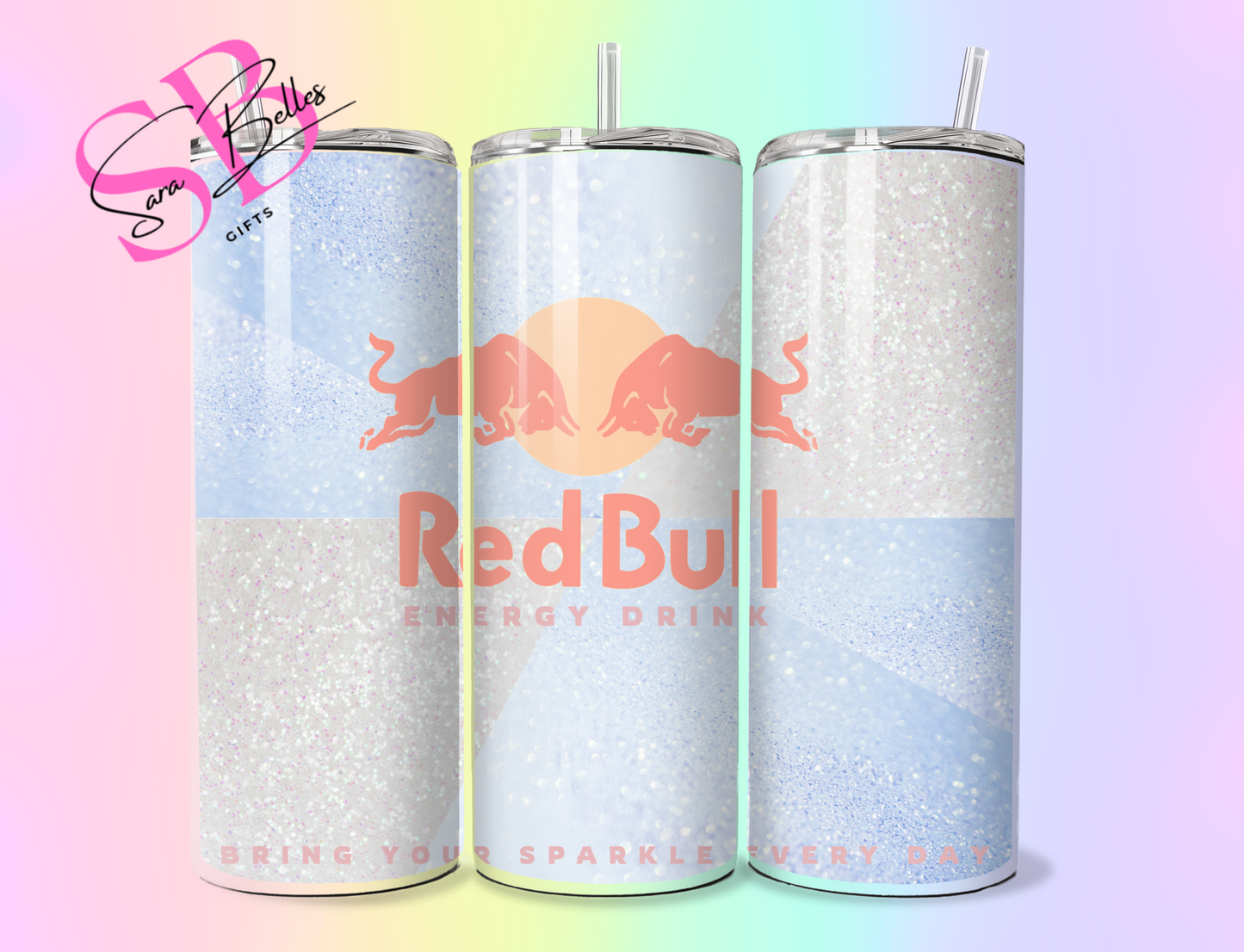Red Bull Inspired 20oz Tumbler – Energy Drink Style Stainless Steel Tumbler with Lid & Straw – Multiple Designs Available