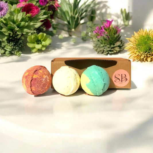 Sara Belles 3 Jumbo Bath Bomb Gift Set | The Dessert Collection | Vegan Friendly | Cruelty Free |