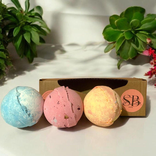 Sara Belles 3 Jumbo Bath Bomb Gift Set | The Couples Choice Collection | Vegan Friendly | Cruelty Free |