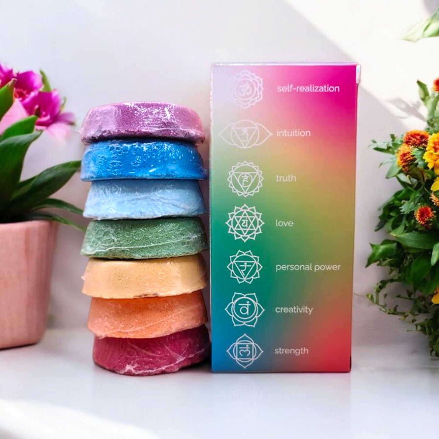 Chakra Bath Fizzers Gift Set – 3 or 7-Pack – Vegan, Cruelty-Free Aromatherapy Bath Bombs for Energy Alignment & Relaxation – Self-Care