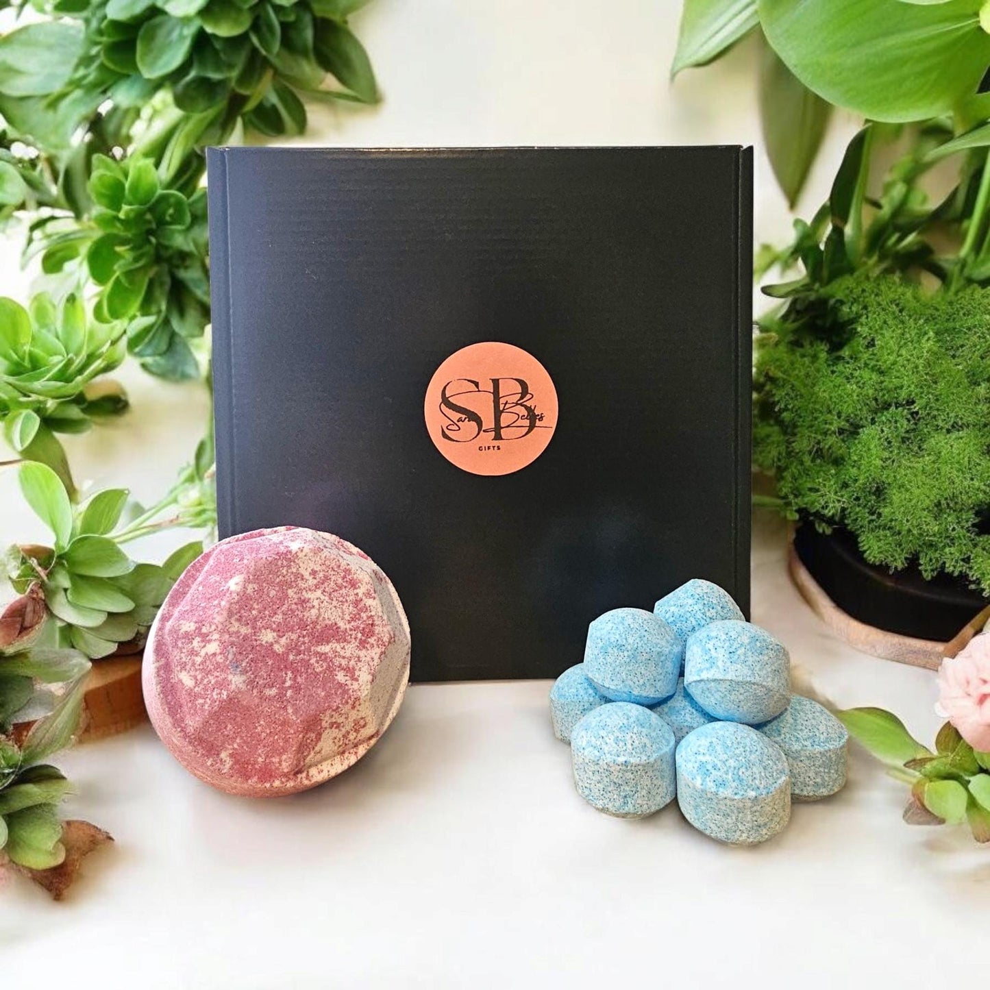 Mystery Crystal Gemstone Bath Bomb And Chill Pills Gift Set |10 Scent Options | Vegan | Handmade |Self-Care Pamper Box
